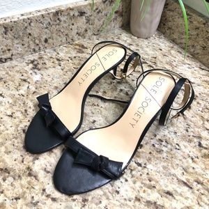 Sole Society Avrilie Bow Knotted Heels Black 9.5
